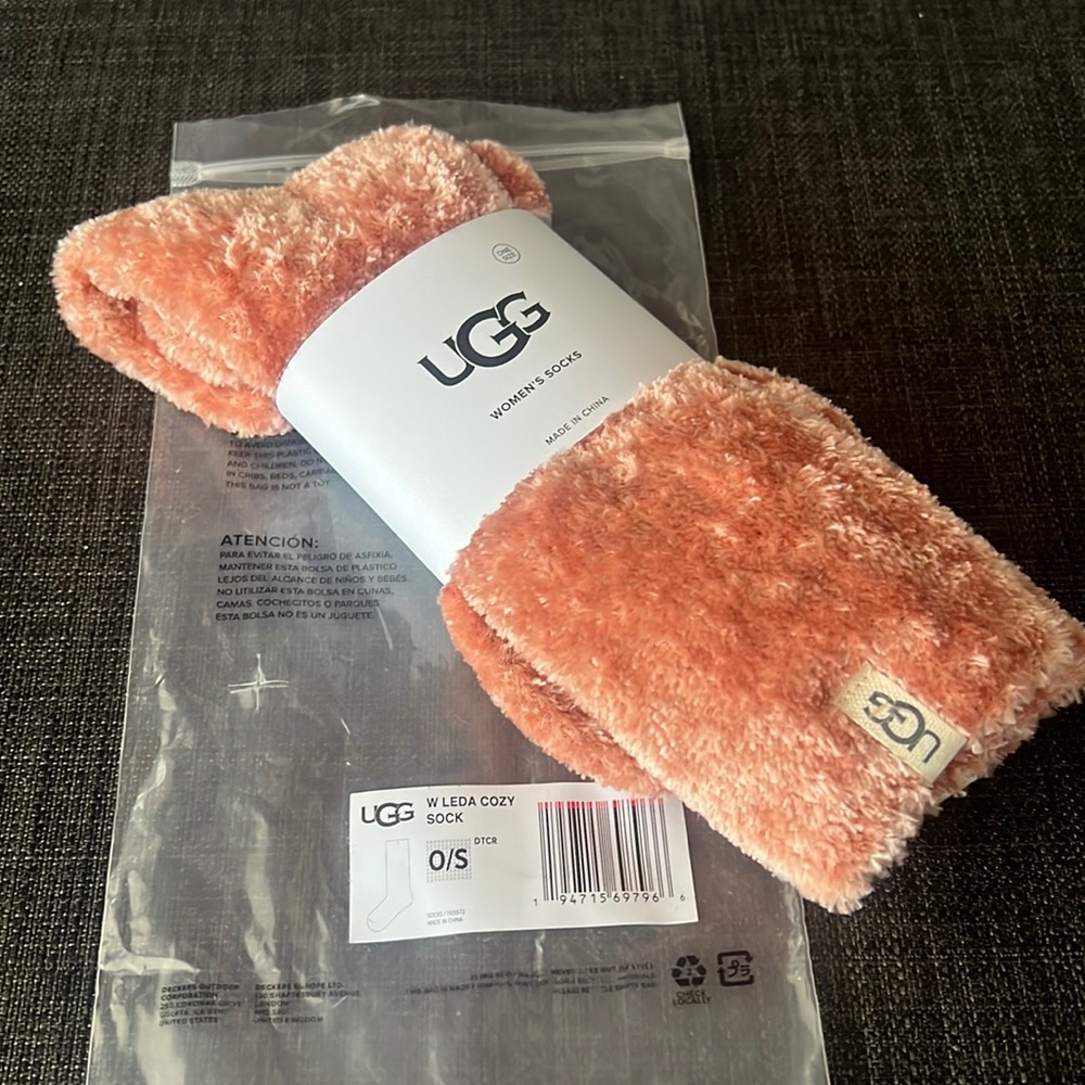 NWT UGG Fuzzy Peach Socks!